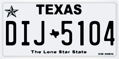 TX license plate DIJ5104