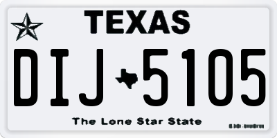 TX license plate DIJ5105