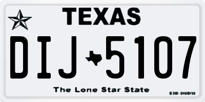 TX license plate DIJ5107