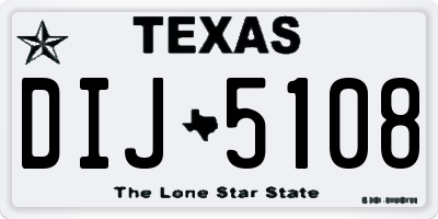 TX license plate DIJ5108