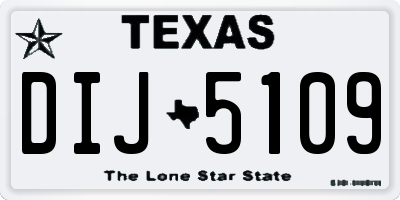 TX license plate DIJ5109