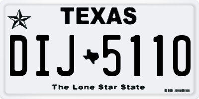 TX license plate DIJ5110