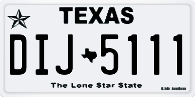 TX license plate DIJ5111