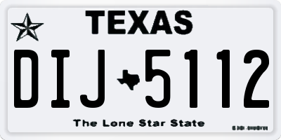 TX license plate DIJ5112