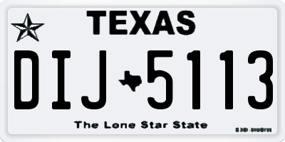 TX license plate DIJ5113