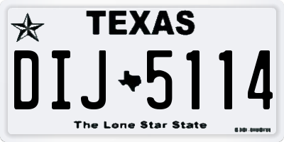 TX license plate DIJ5114