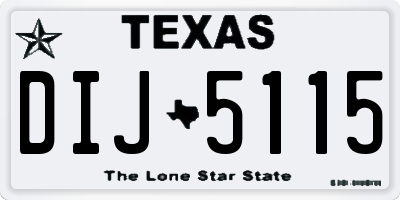TX license plate DIJ5115
