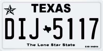 TX license plate DIJ5117