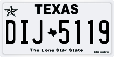 TX license plate DIJ5119