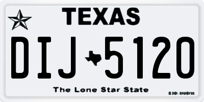 TX license plate DIJ5120