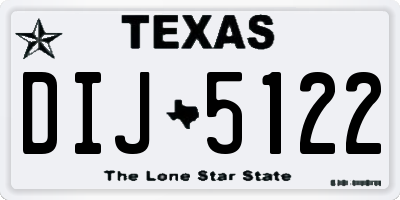 TX license plate DIJ5122