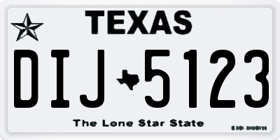 TX license plate DIJ5123