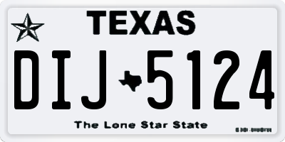 TX license plate DIJ5124