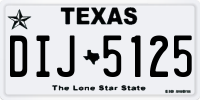 TX license plate DIJ5125