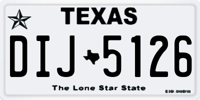 TX license plate DIJ5126