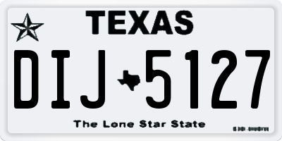TX license plate DIJ5127