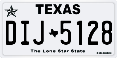 TX license plate DIJ5128