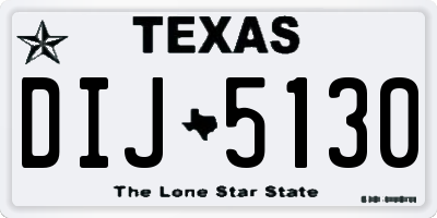 TX license plate DIJ5130