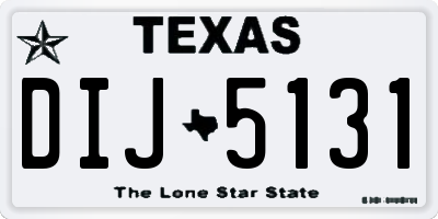 TX license plate DIJ5131