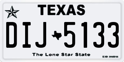 TX license plate DIJ5133