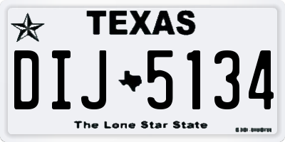 TX license plate DIJ5134