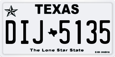 TX license plate DIJ5135
