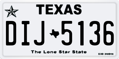 TX license plate DIJ5136