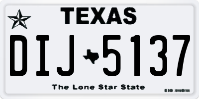 TX license plate DIJ5137