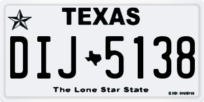 TX license plate DIJ5138