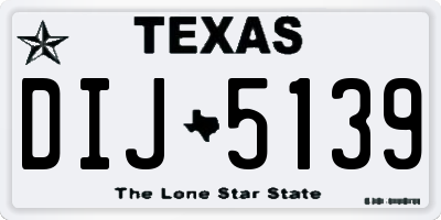 TX license plate DIJ5139