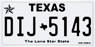 TX license plate DIJ5143
