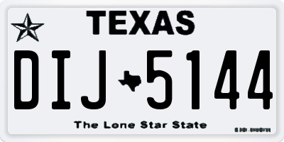 TX license plate DIJ5144