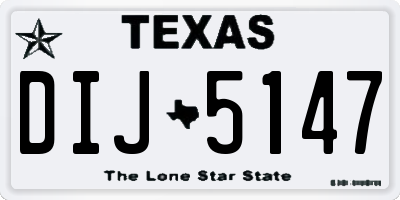 TX license plate DIJ5147