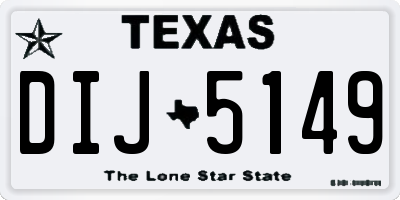 TX license plate DIJ5149