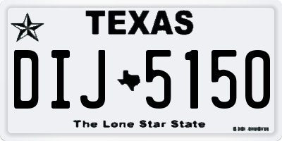 TX license plate DIJ5150