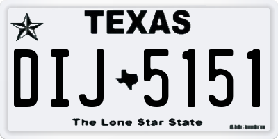 TX license plate DIJ5151