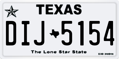 TX license plate DIJ5154