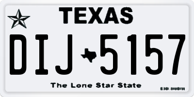 TX license plate DIJ5157