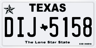 TX license plate DIJ5158