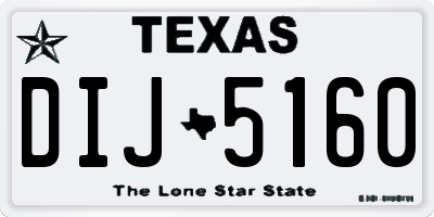 TX license plate DIJ5160