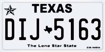 TX license plate DIJ5163