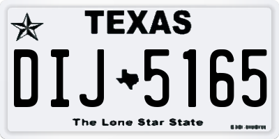 TX license plate DIJ5165