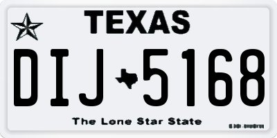 TX license plate DIJ5168