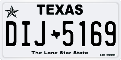 TX license plate DIJ5169