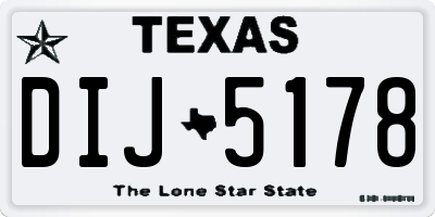 TX license plate DIJ5178