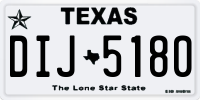 TX license plate DIJ5180