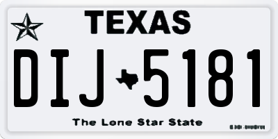 TX license plate DIJ5181