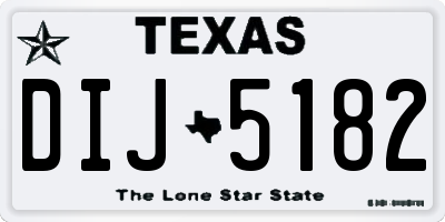 TX license plate DIJ5182