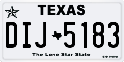 TX license plate DIJ5183