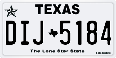 TX license plate DIJ5184